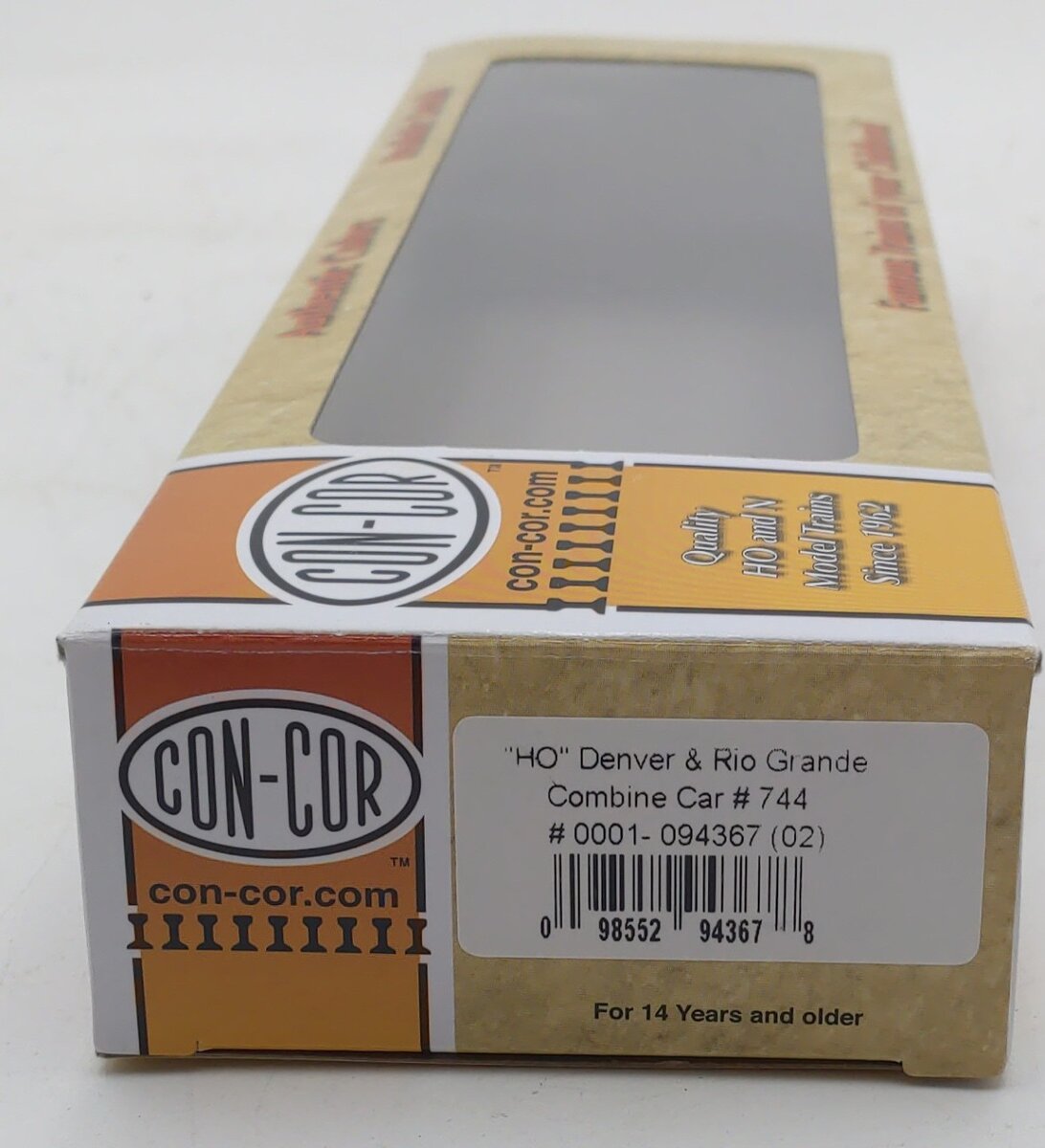 Con-Cor 0001-094367-02 HO Scale D&RGW Combine Car #744 LN/Box