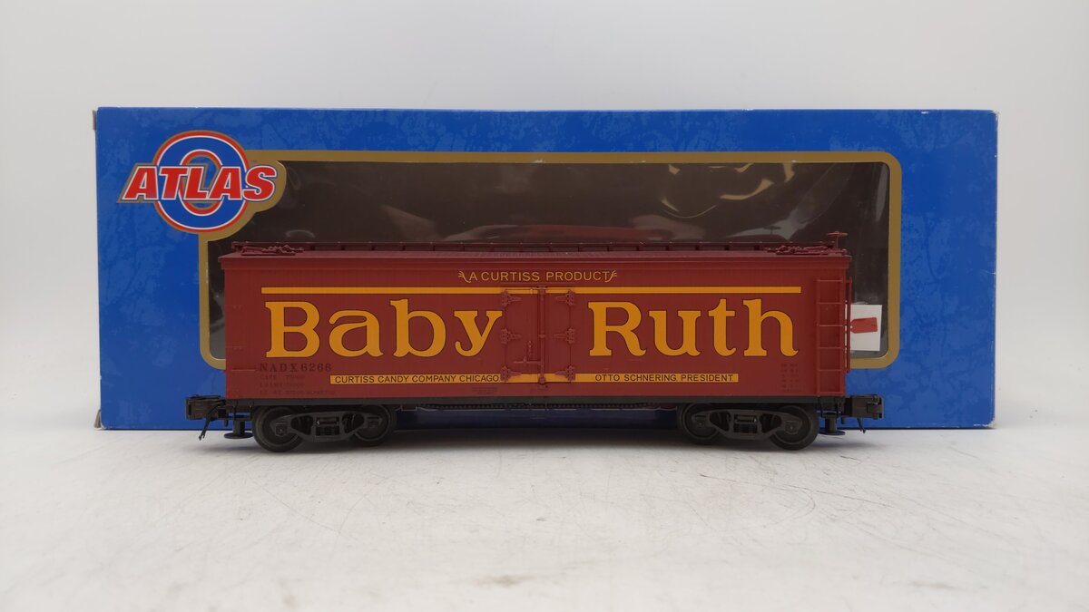 Atlas 6703-1 O Gauge NADX Baby Ruth 40' Woodside Reefer Car #6266 (3-Rail) LN/Box