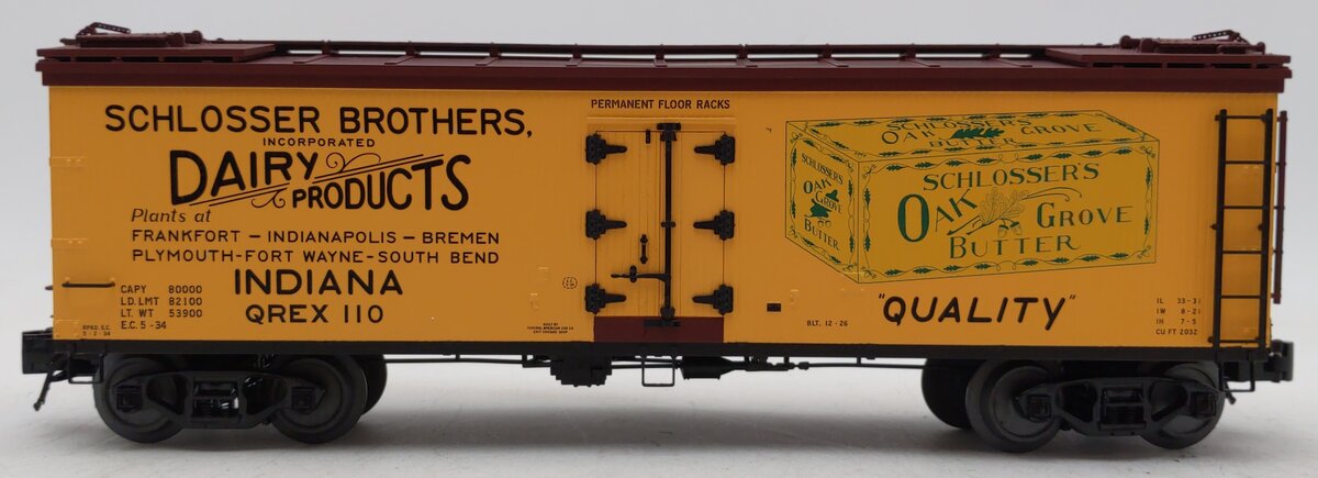 Atlas 8154-1 O Schlosser's Oak Grove Butter Reefer Car #110 (3-Rail) LN/Box