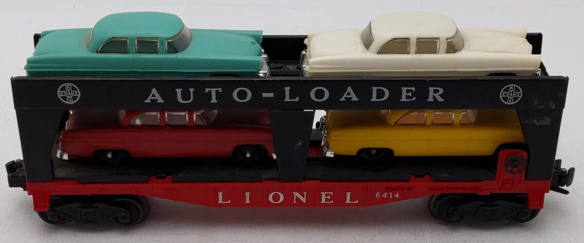 Lionel 6414 Vintage O Gauge Postwar Evans Autoloader with 4 Automobiles VG