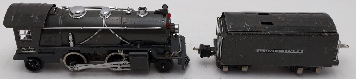 Lionel 249E Vintage O Prewar Gunmetal Tinplate 2-4-2 Steam Locomotive VG