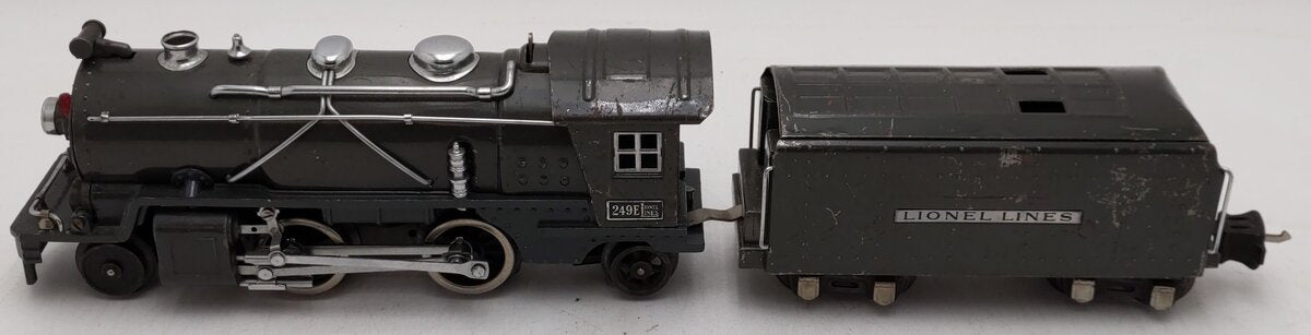 Lionel 249E Vintage O Prewar Gunmetal Tinplate 2-4-2 Steam Locomotive VG