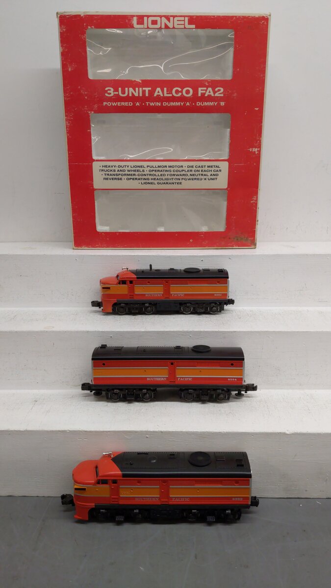 Lionel 6-8552 O Gauge Southern Pacific Alco A-B-A 3-Unit Diesel Locomotive Set EX/Box