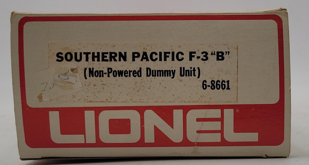 Lionel 6-8661 O Gauge Southern F3 B Non-Powered Diesel Locomotive EX/Box