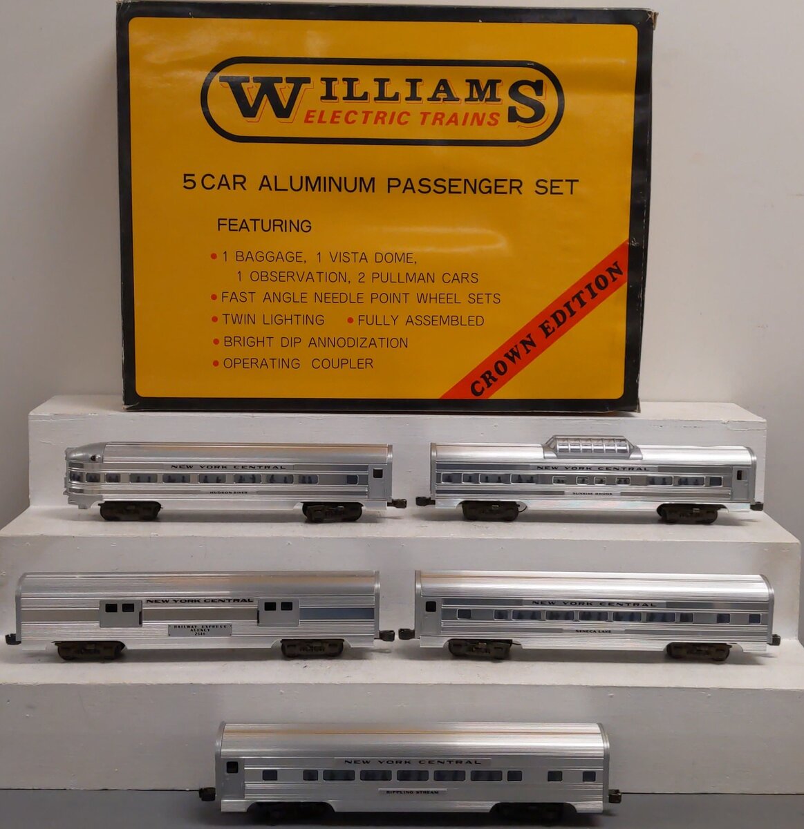 Williams 2605 O Gauge New York Central 5 Car Aluminum Passenger Set EX/Box