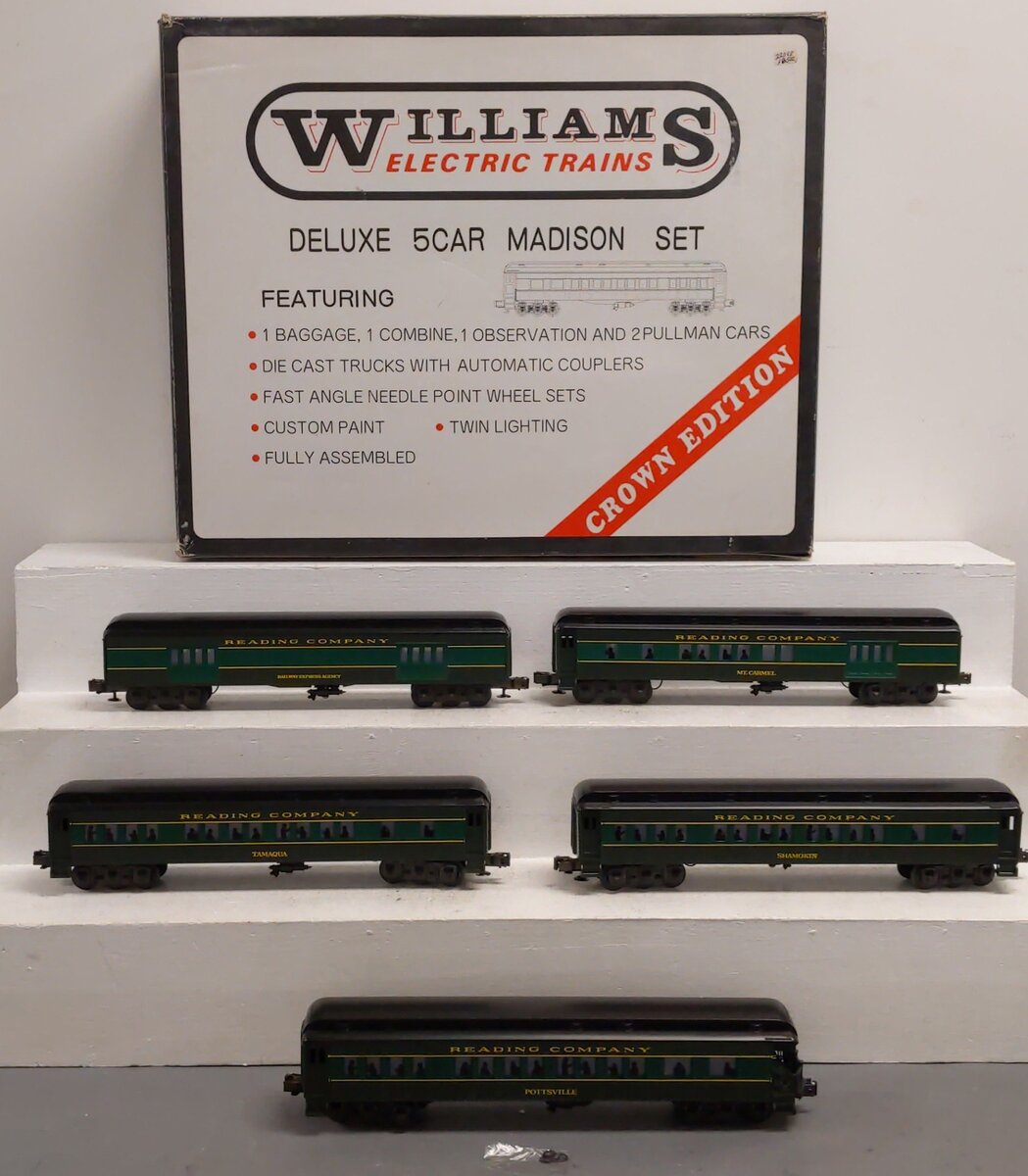 Williams 2513 O Gauge Reading Madison Passenger Set LN/Box