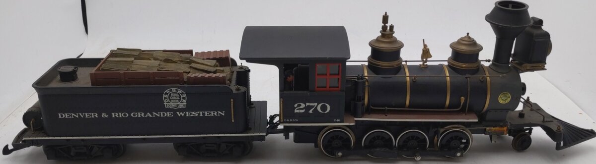 Aristo-Craft 80202 D&RGW C-16 2-8-0 Steam Locomotive & Tender #270/Box