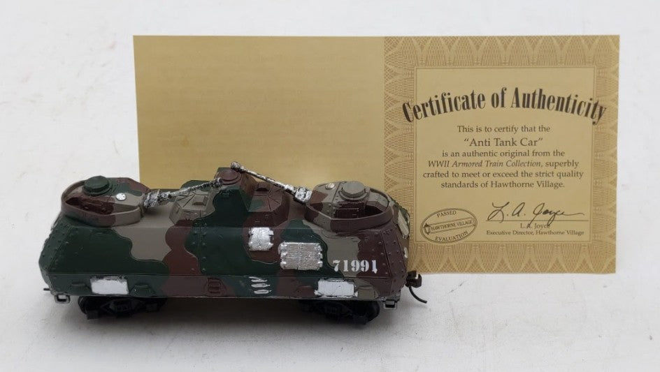 Hawthorne Village Bachmann HO Scale WWII Anti Tank Car #71991 EX