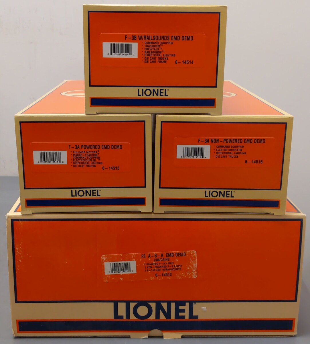 Lionel 6-14512 O Gauge EMD Demo F3 ABA Diesel Engine Set LN/Box