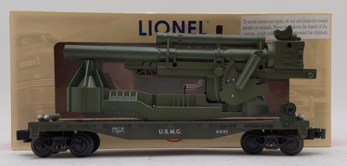 Lionel 6-29853 O Gauge PWC US Marines Big John Cannon Car #6651 NIB