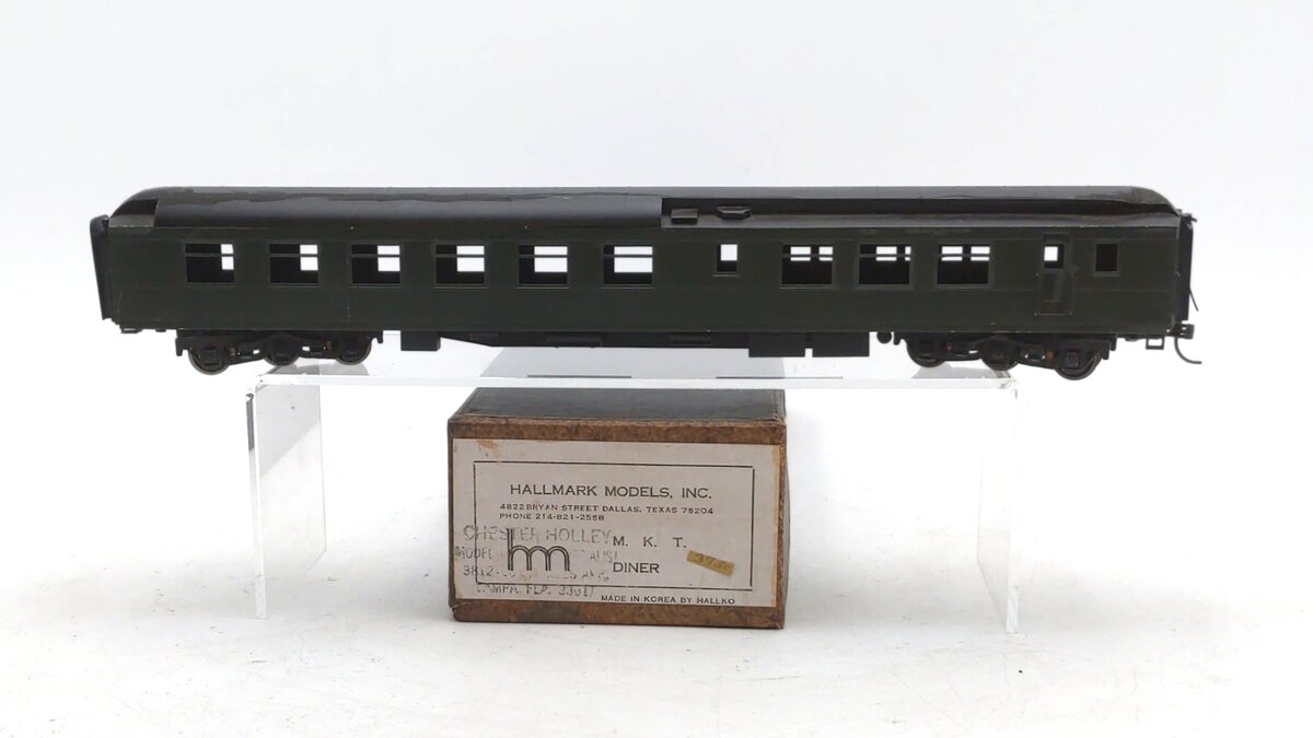 Hallmark Models BRASS HO Scale M.K.T. Diner Car - Painted VG/Box