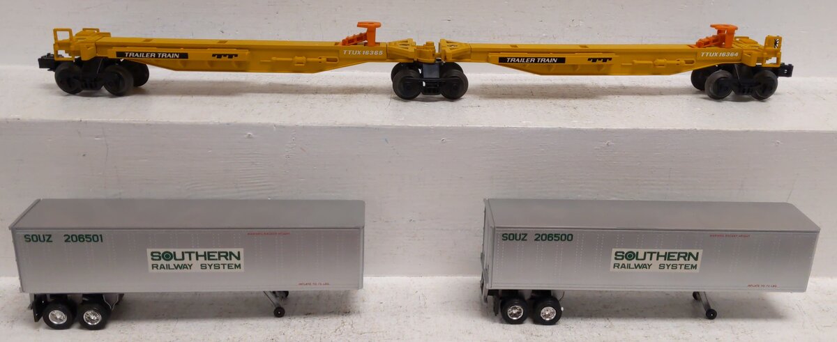 Lionel 6-16363 O Gauge Southern TTUX Flatcar w/ Trailers LN/Box