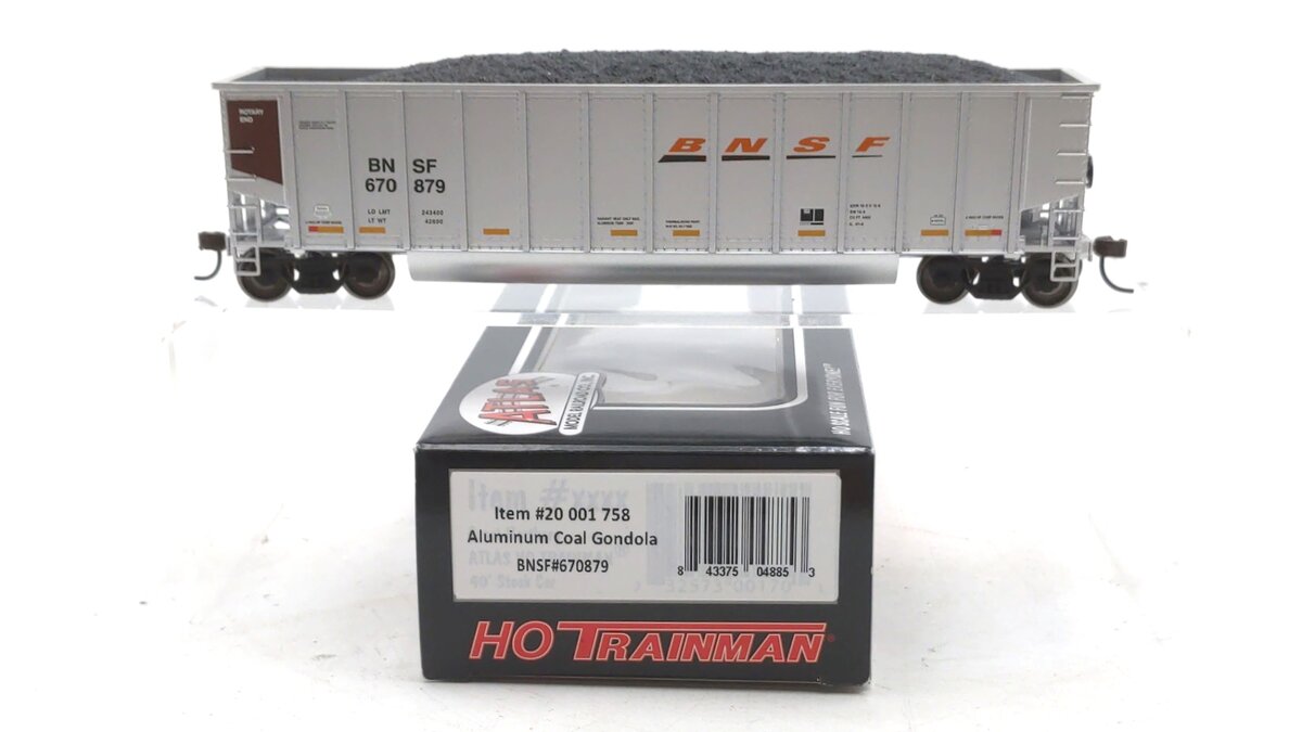 Atlas 20001758 HO Burlington Northern Santa Fe Aluminum Coal Gondola #670879