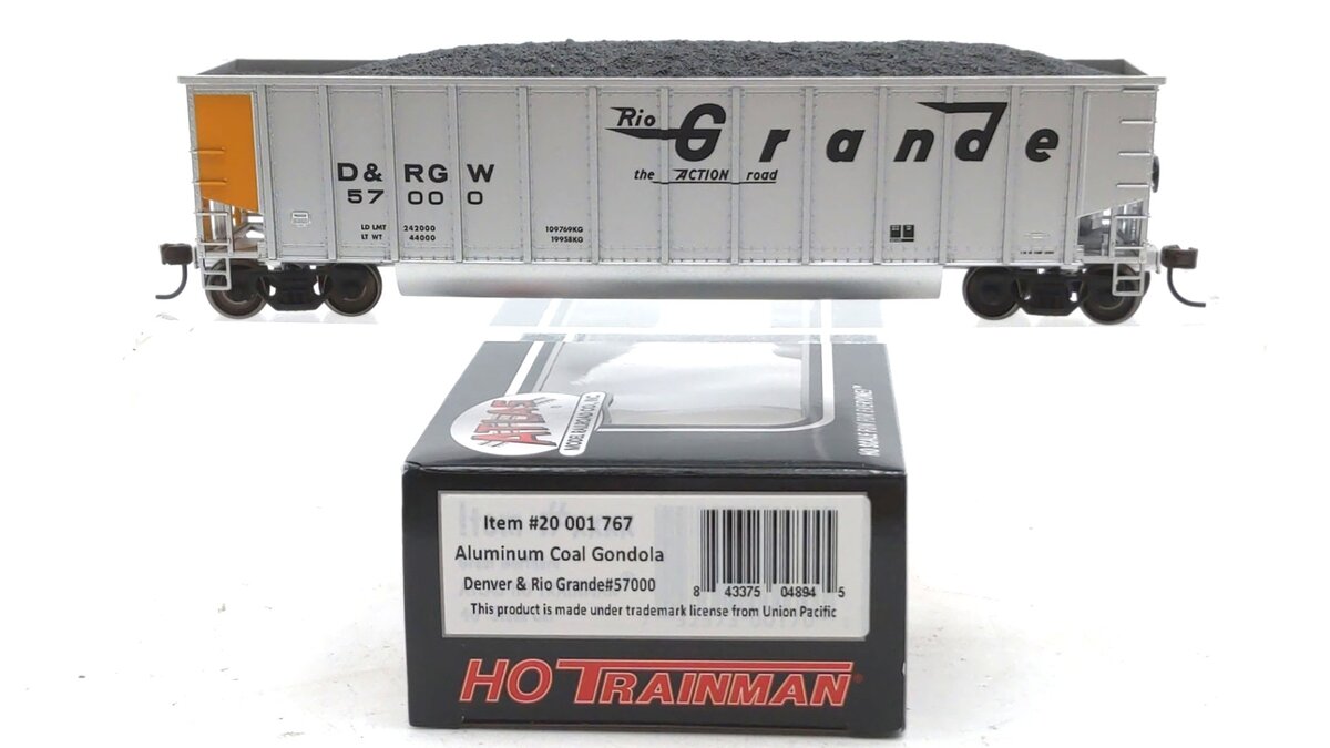 Atlas 20001767 HO Scale Denver & Rio Grande Western Aluminum Coal Gondola #57000 LN/Box