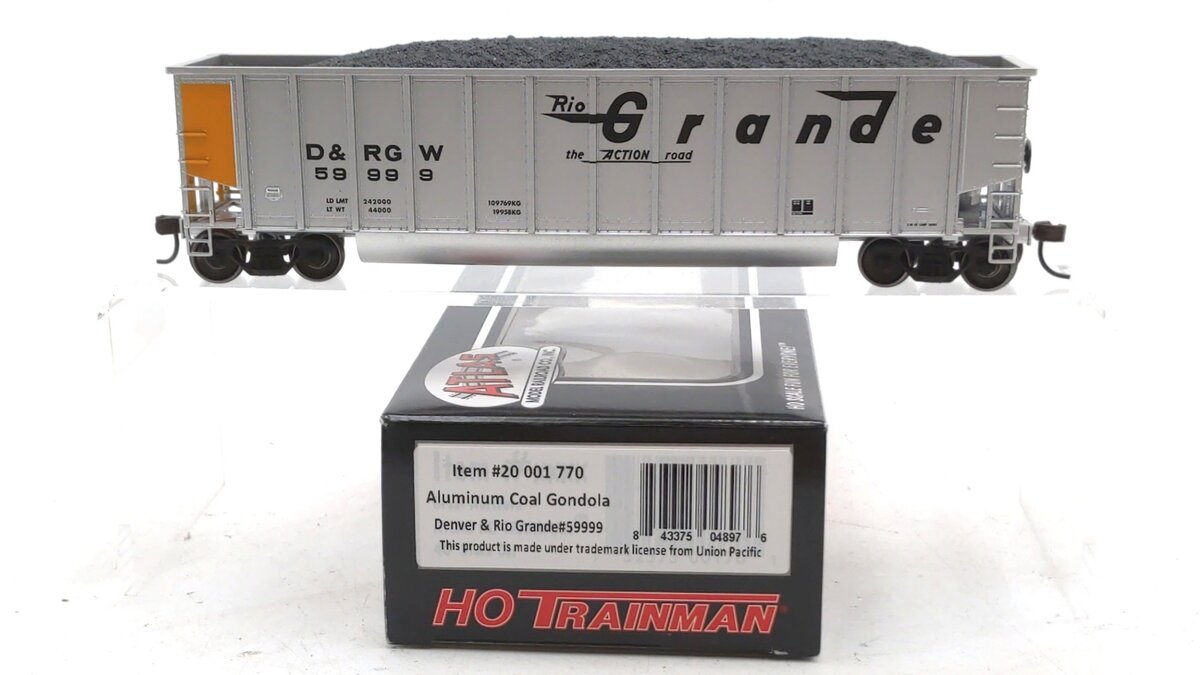 Atlas 20001770 HO Scale Denver & Rio Grande Western Aluminum Coal Gondola #59999 LN/Box