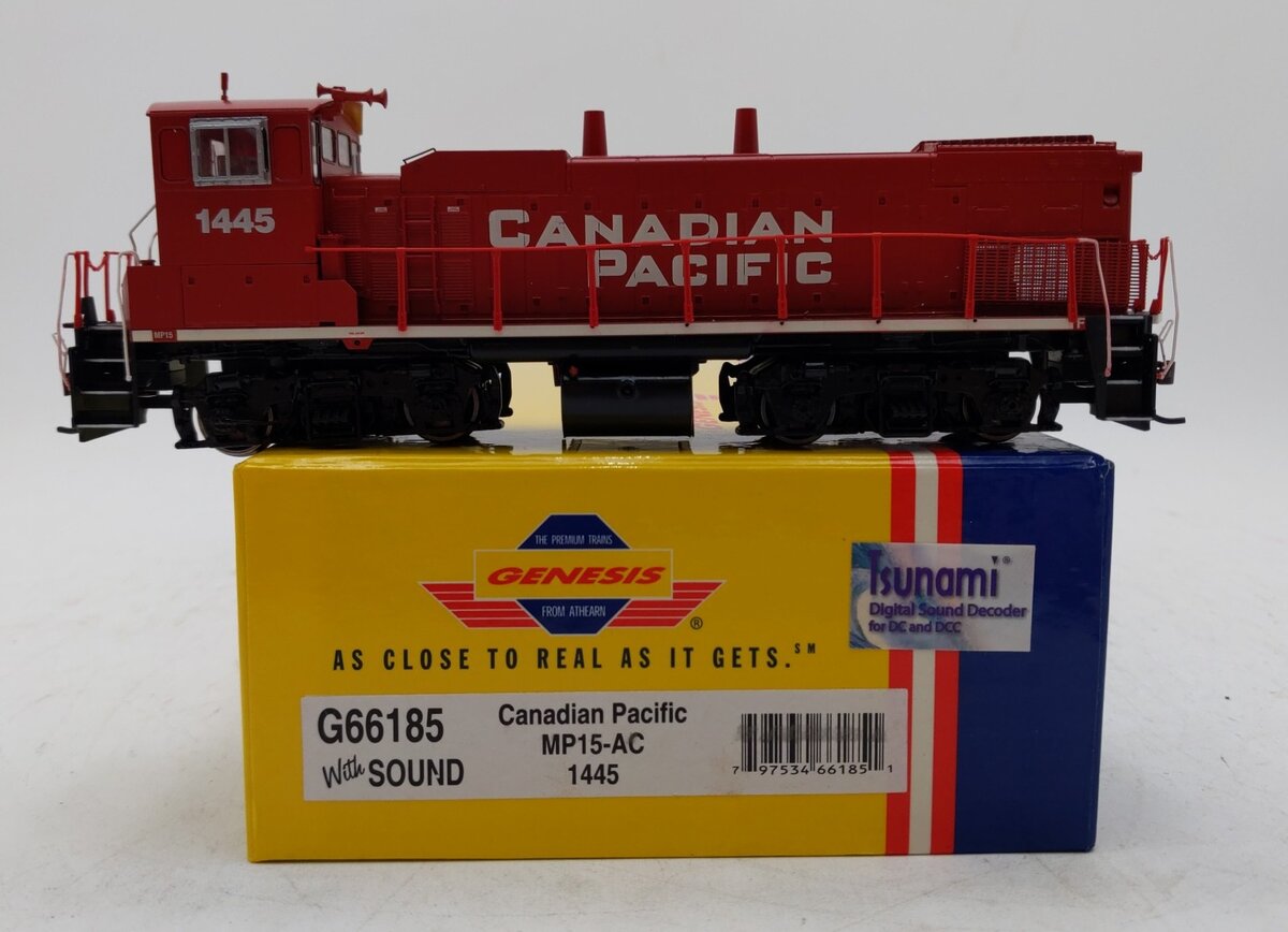 Athearn G66185 HO CP Rail MP15-AC Diesel Locomotive w/DCC & Sound #1445