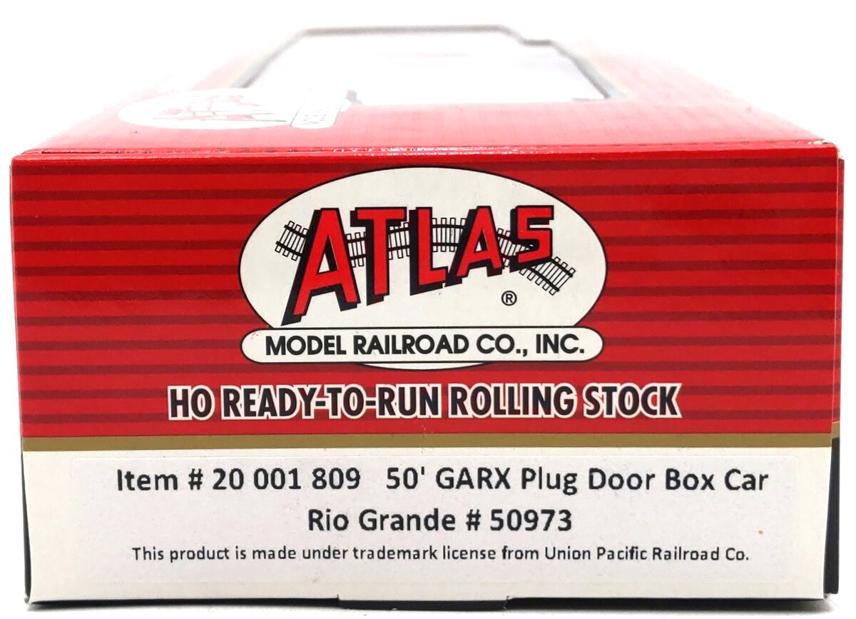 Atlas 20001809 HO Scale Rio Grande 50' GARX Plug Door Box Car #50973
