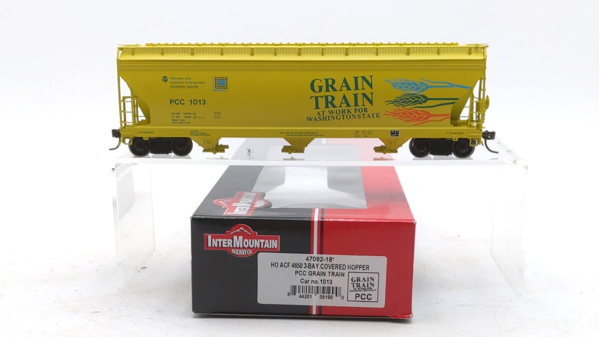 InterMountain 47092-18 HO Scale PCC Grain ACF 4650 3-Bay Covered Hopper #1013