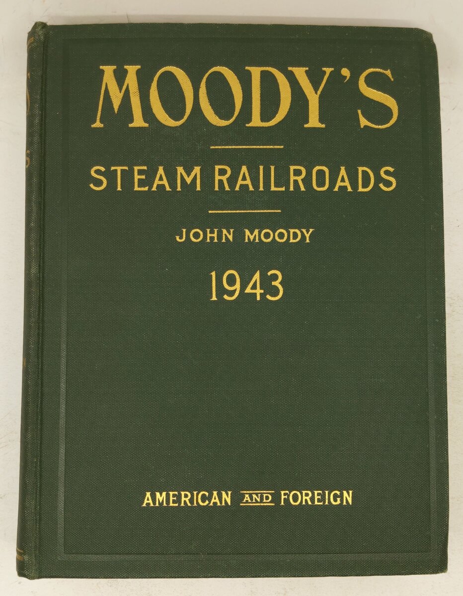 Moody's Steam Railroads 1943 Hardcover Book By John Sherman Porter VG