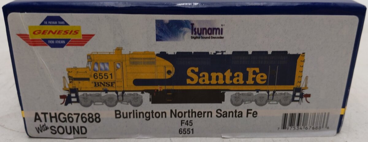 Athearn G67588 HO Burlington Northern Santa Fe (Patch) F45 Diesel #6551