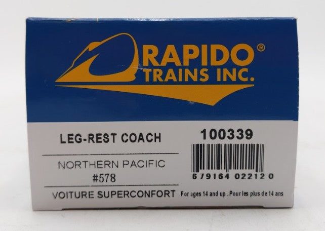 Rapido Trains 100339 HO Northern Pacific CC&F 52-Seat Dayniter Leg-Rest #578