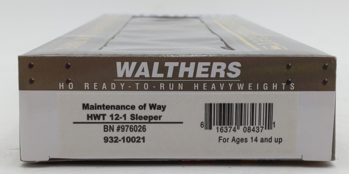 Walthers 932-10021 HO BN Maintenance Of Way 12-1 Sleeper Passenger Car #976026