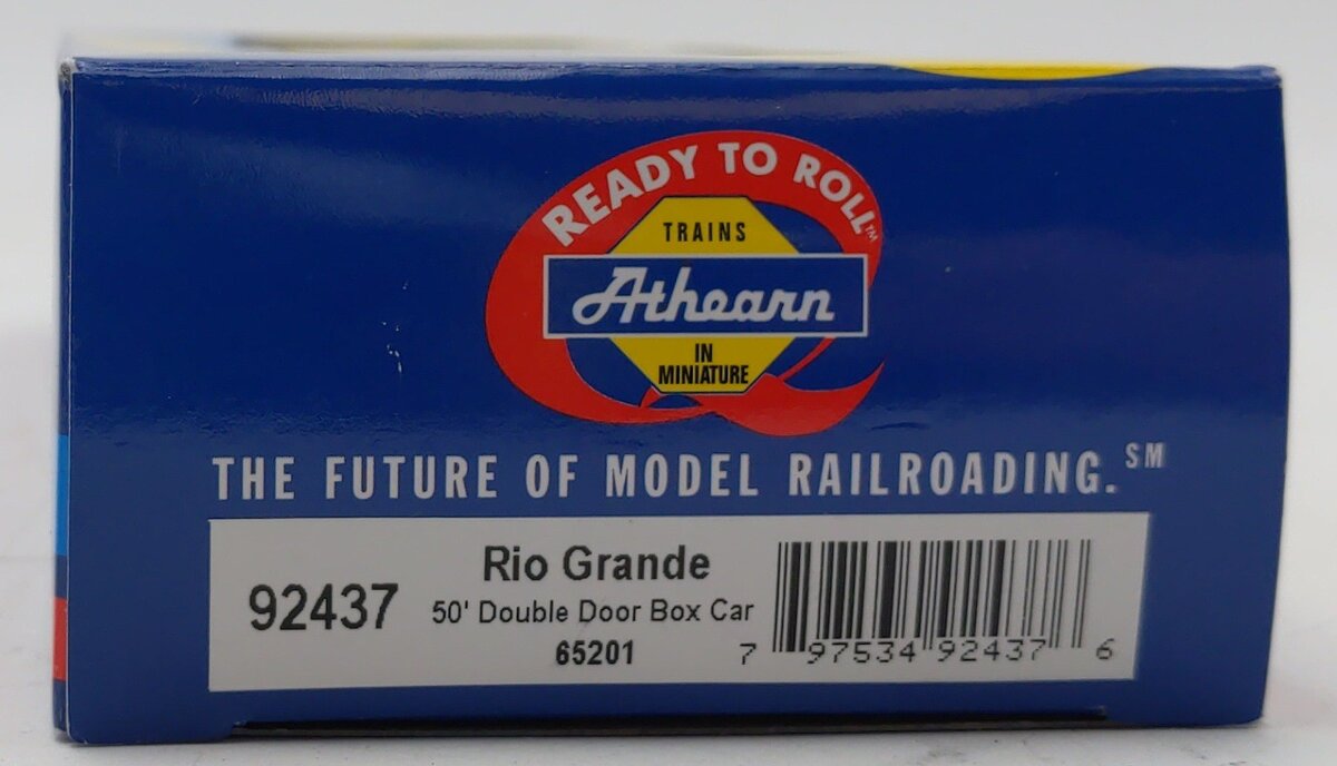 Athearn 92437 HO Scale Rio Grande 50' Double Door Boxcar #65201 NIB