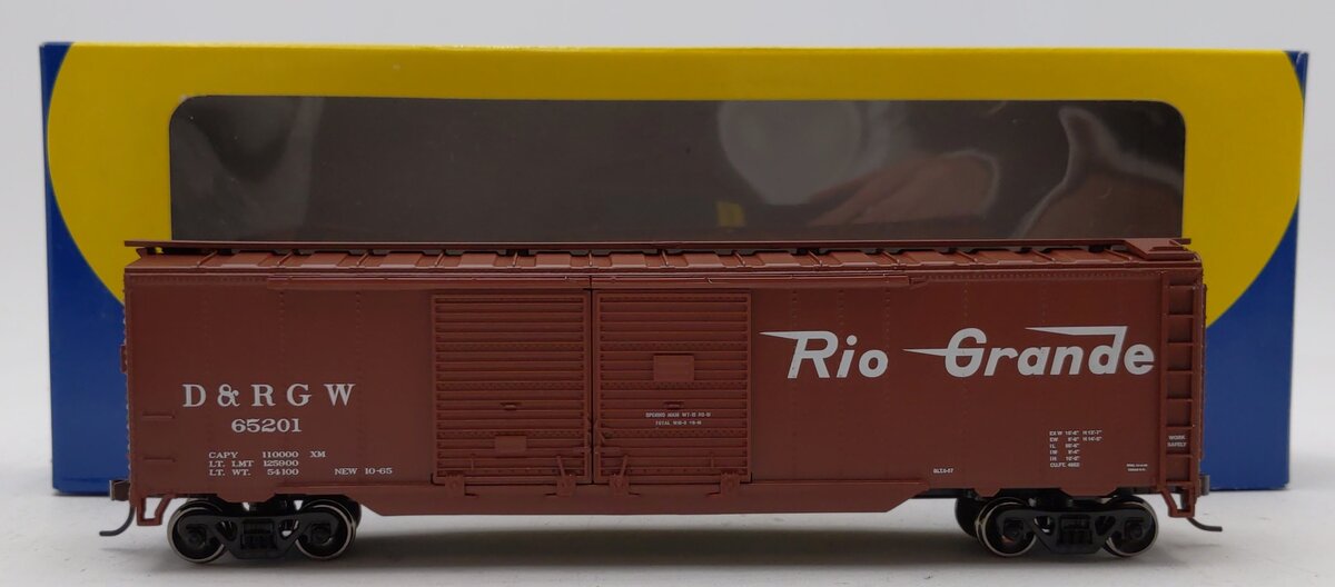 Athearn 92437 HO Scale Rio Grande 50' Double Door Boxcar #65201 NIB