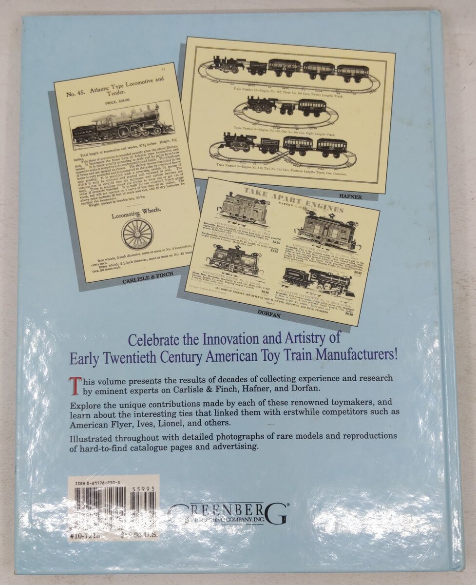 Greenberg's Guide to Early American Toy Trains Hardcover Book VG
