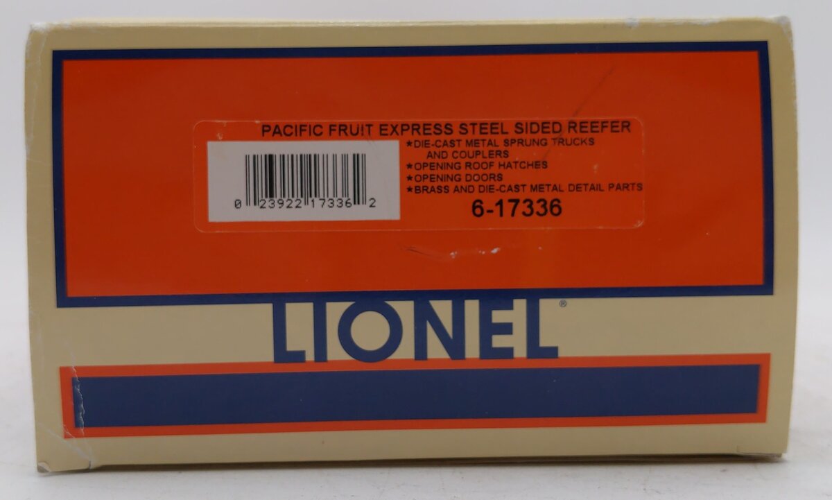 Lionel 6-17336 O Gauge Pacific Fruit Express Steel Sided Refrigerator Car #47760 LN/Box