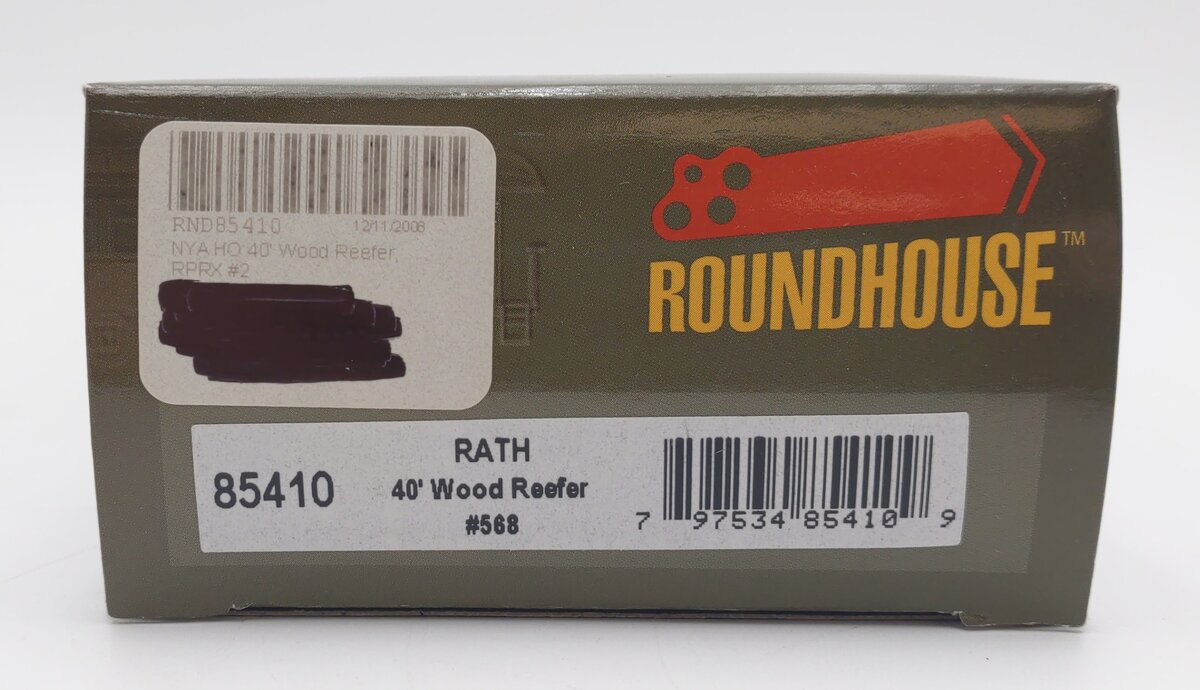Roundhouse 85410 HO Scale Rath Packing RTR 40' Wood Reefer #568