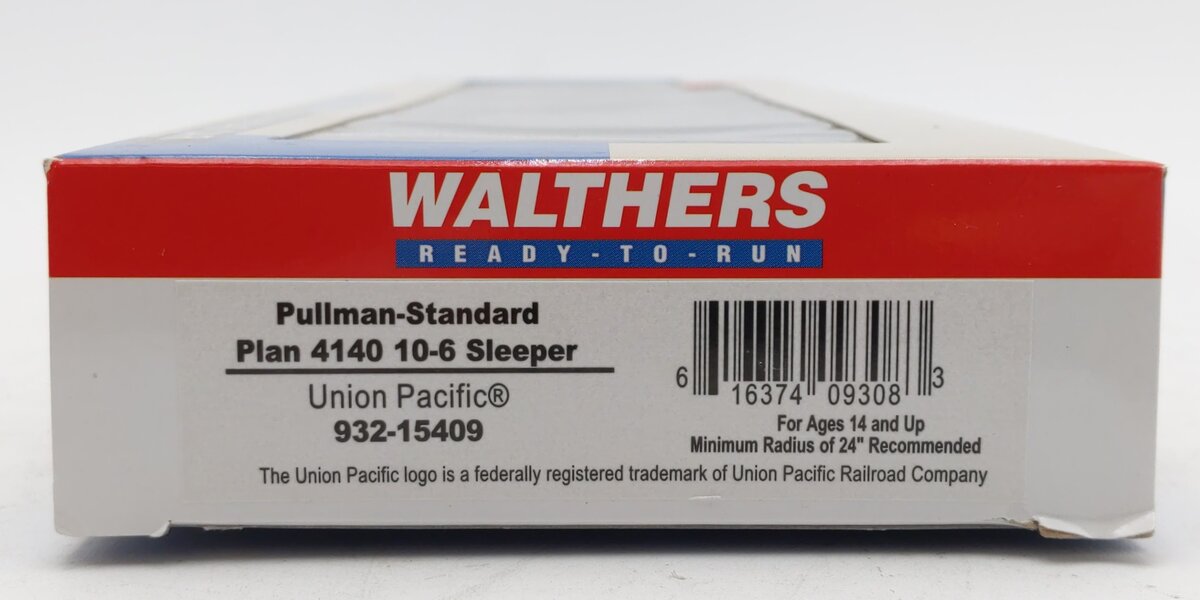 Walthers 932-15409 Union Pacific Plan 4140 Pullman Standard 10-6 Sleeper