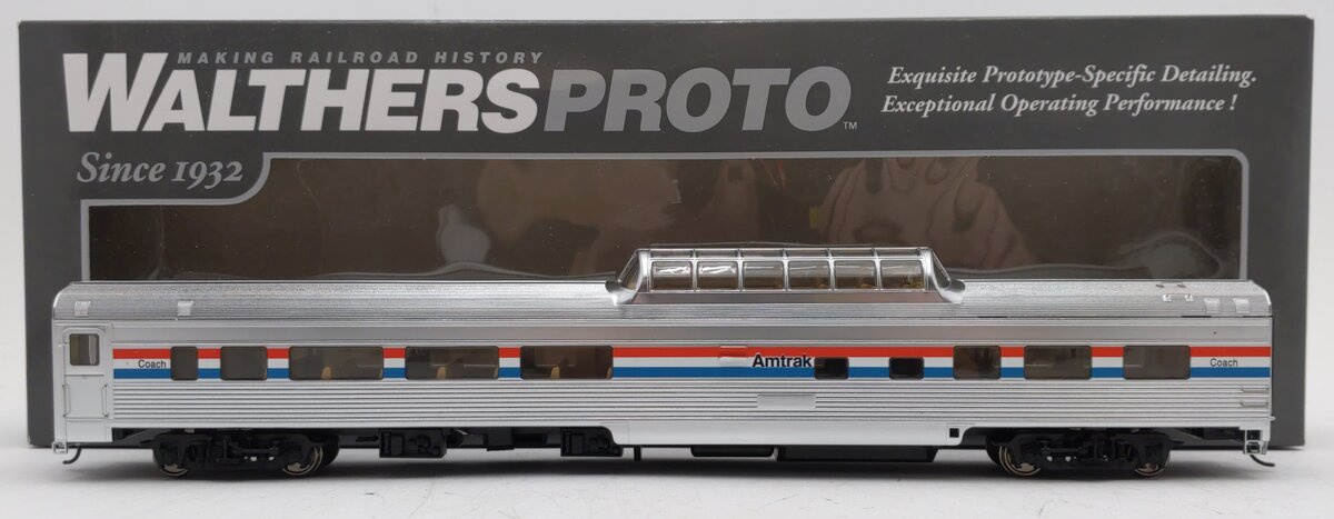 Walthers 920-13029 HO Amtrak 85' Budd Dome Coach - Ready to Run NIB