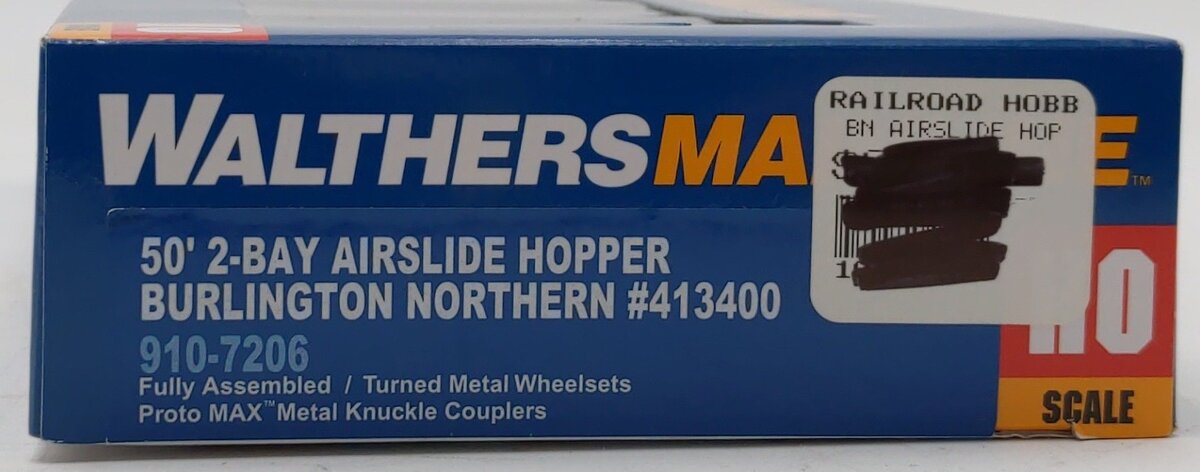 Walthers 910-7206 HO Scale BN 50' 2-Bay Airslide Hopper #413400