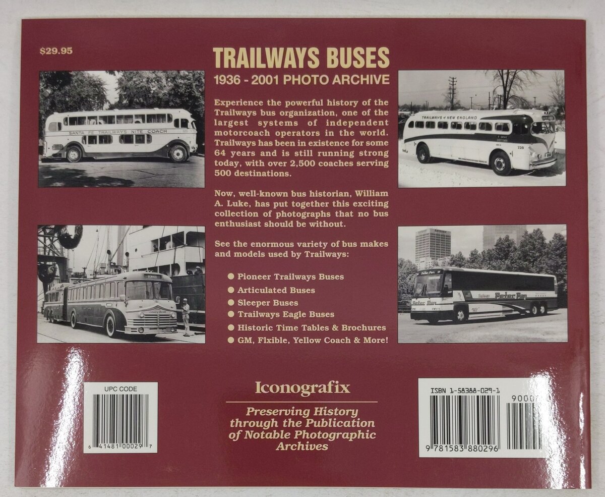 Trailways Buses 1936-2001 Photo Archive Paperback Book By William A. Luke EX