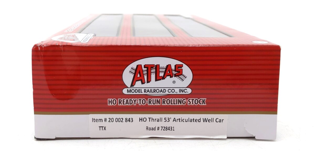 Atlas 20002843 HO TTX 53' Articulated Well Car #728431