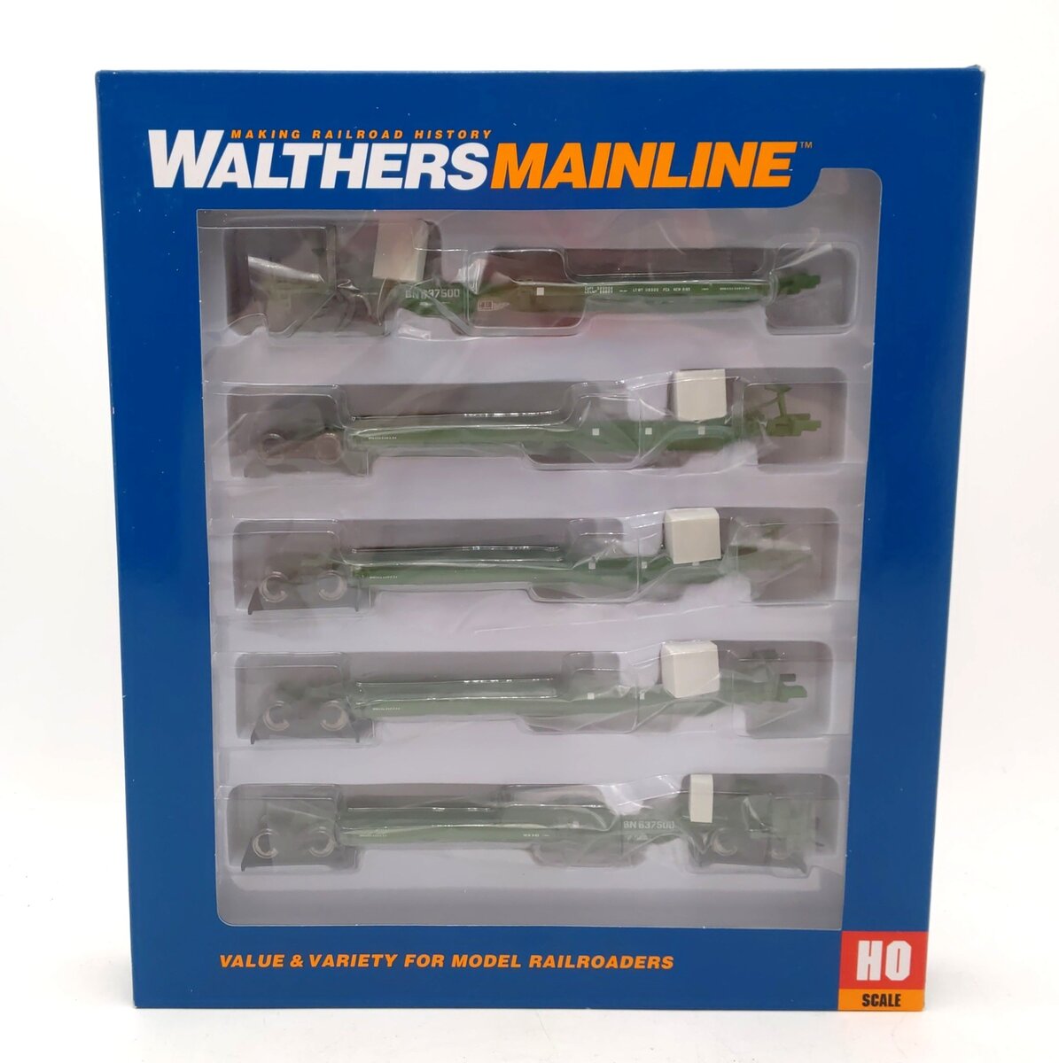 Walthers 910-5253 HO BN 263' 5-Unit All-Purpose 48' Spine Car #637500