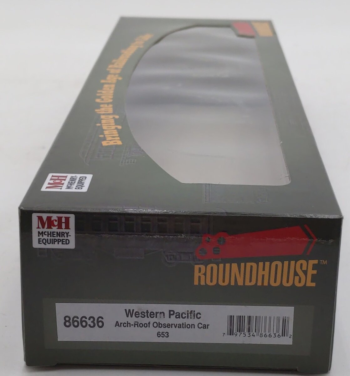 Roundhouse 86636 HO Western Pacific Arch-Roof Observation Car #653