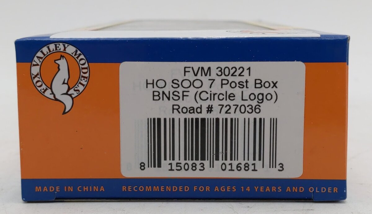Fox Valley Models 30221 HO Scale BNSF 7 Post Box Car #727036