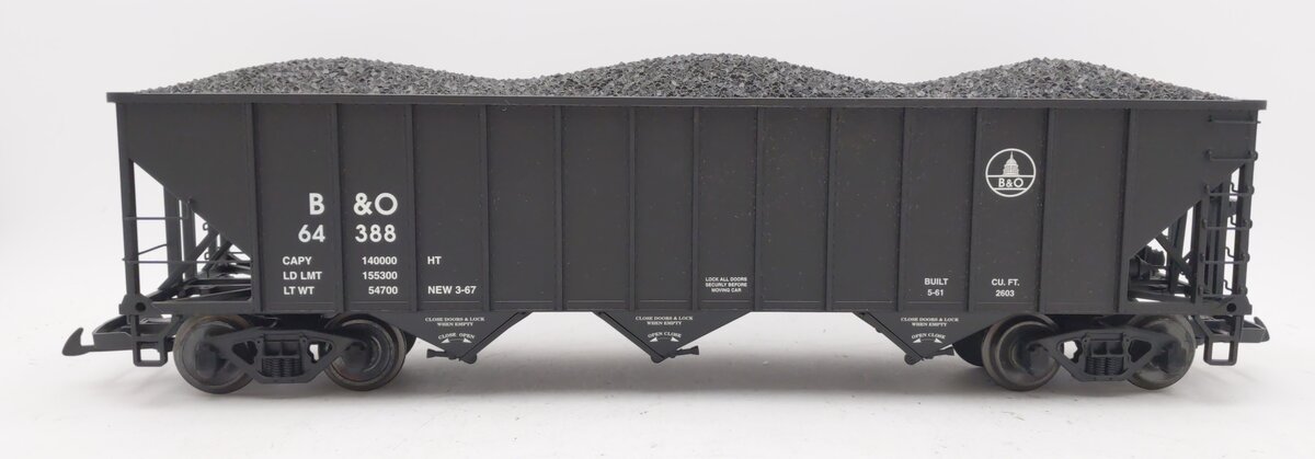 USA Trains R14023 G B&O 70-Ton 3-Bay Coal Hopper with Coal Load #64387