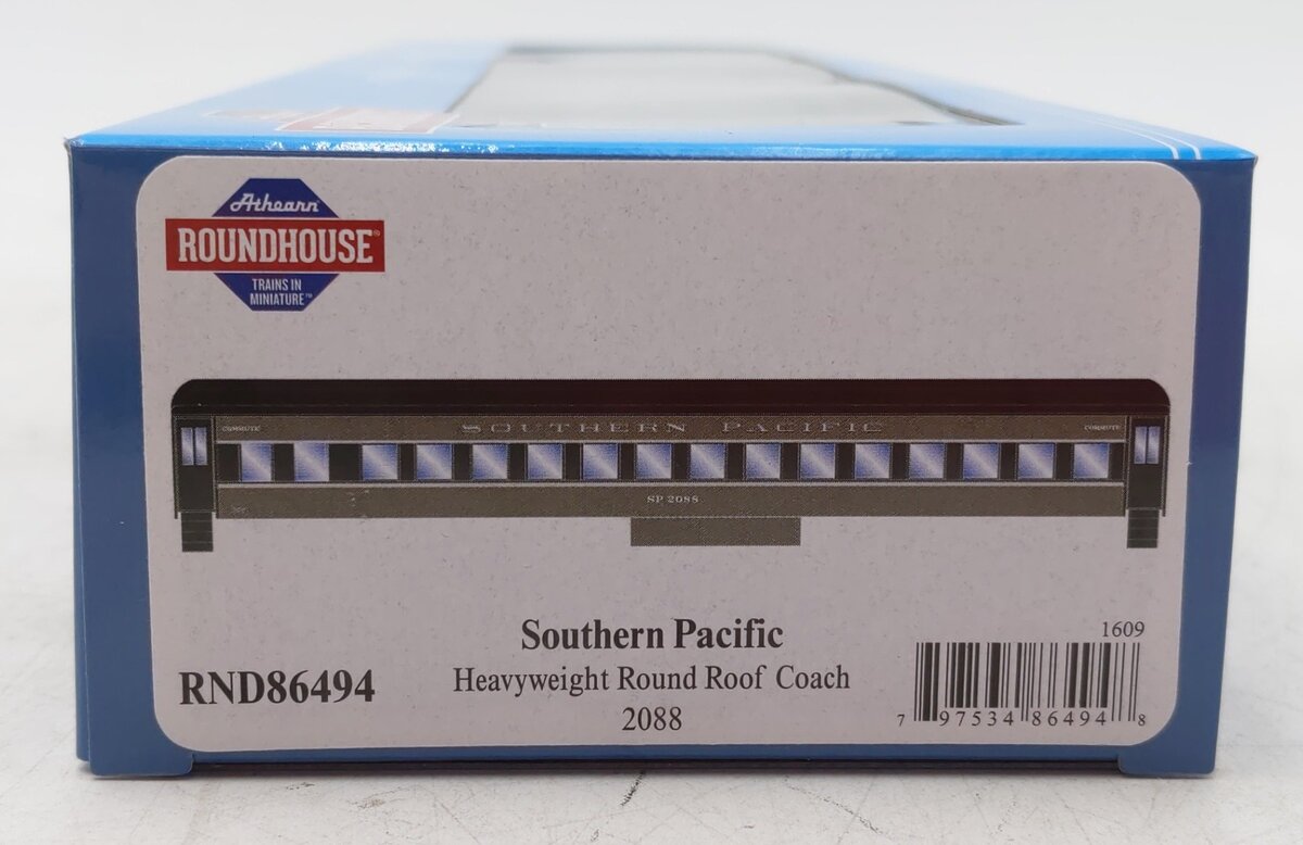 Roundhouse 86494 HO Southern Pacific Heavyweight Round Roof Coach #2088