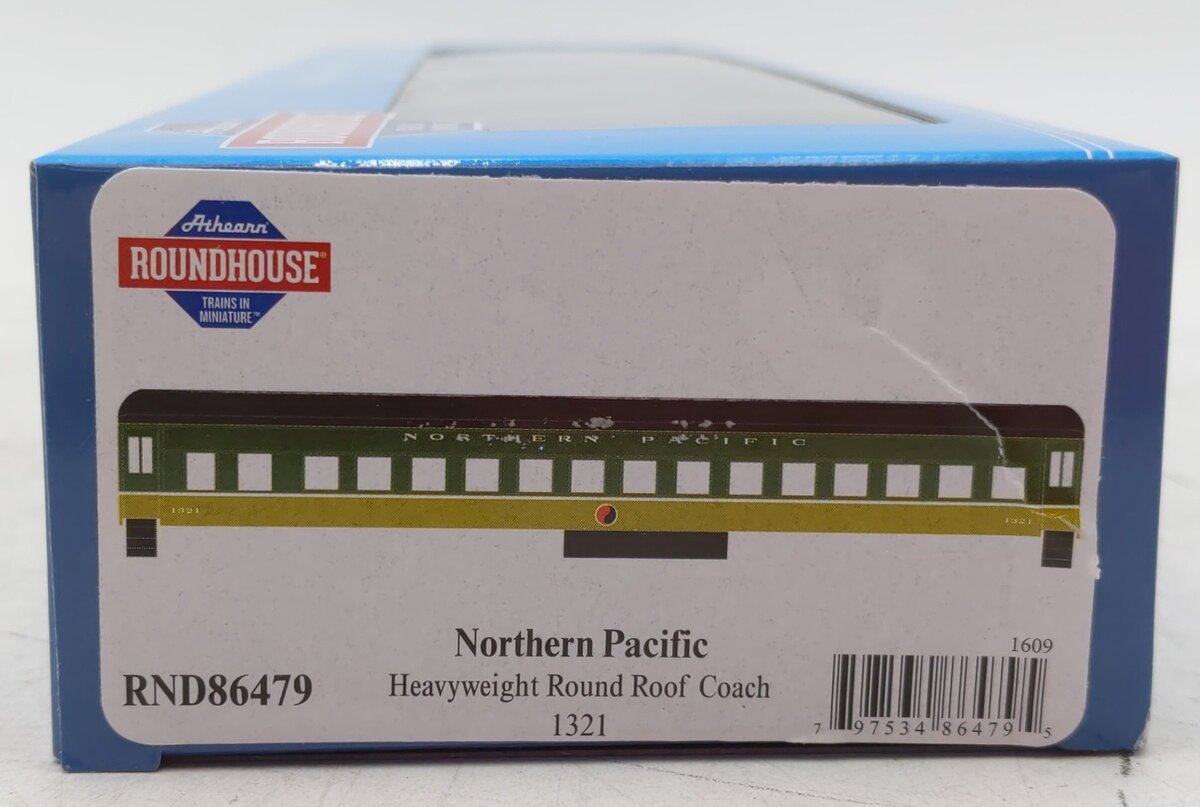 Roundhouse 86479 HO Northern Pacific Heavyweight Round Roof Coach #1321