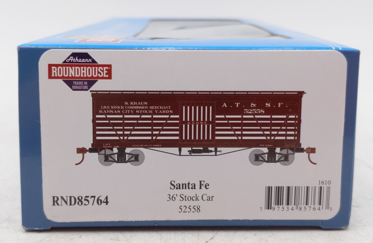 Roundhouse 85764 HO Santa Fe 36' Old Time Stock Car #52558