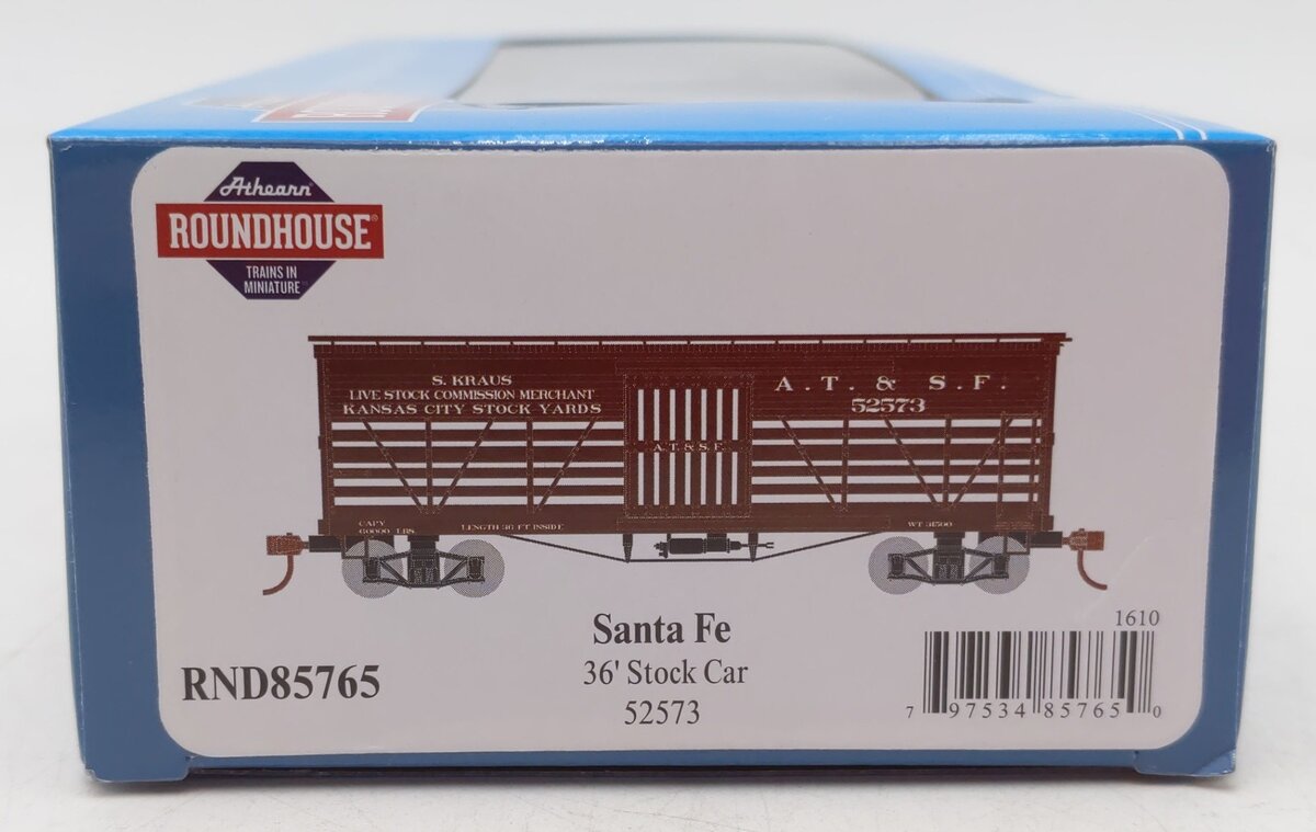 Roundhouse 85765 HO Santa Fe 36' Old Time Stock Car #52573