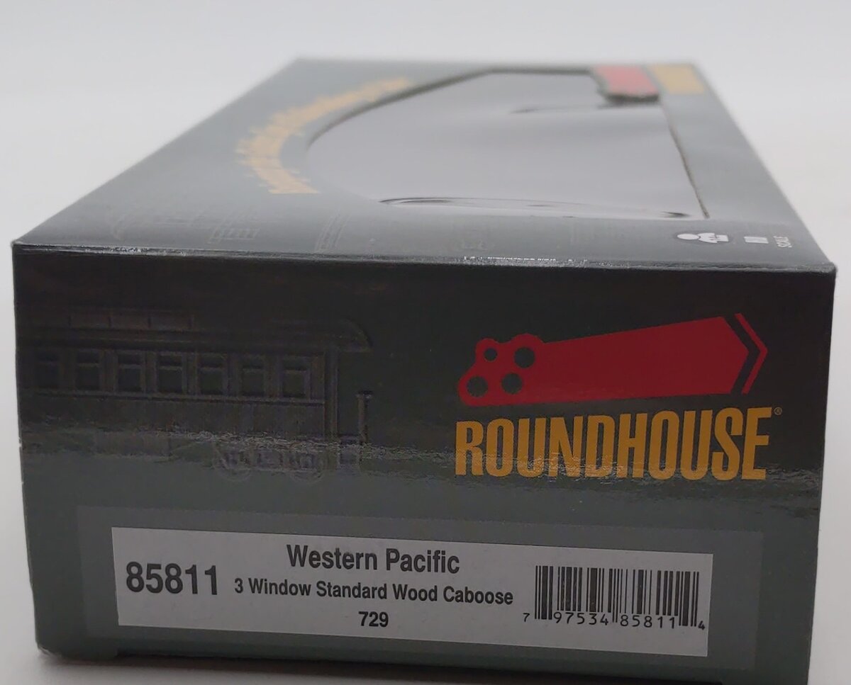 Roundhouse 85811 HO Western Pacific 3 Window Standard Wood Caboose #729