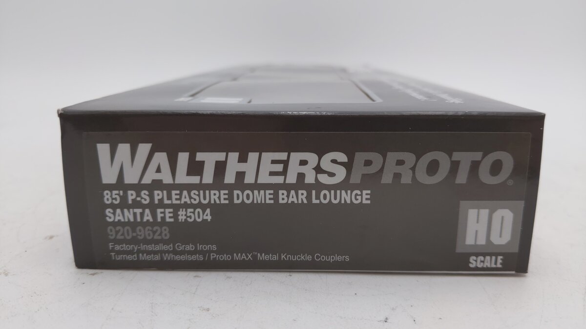 Walthers 920-9628 HO ATSF 85' PS Real Metal Finish Dome Bar Lounge #504