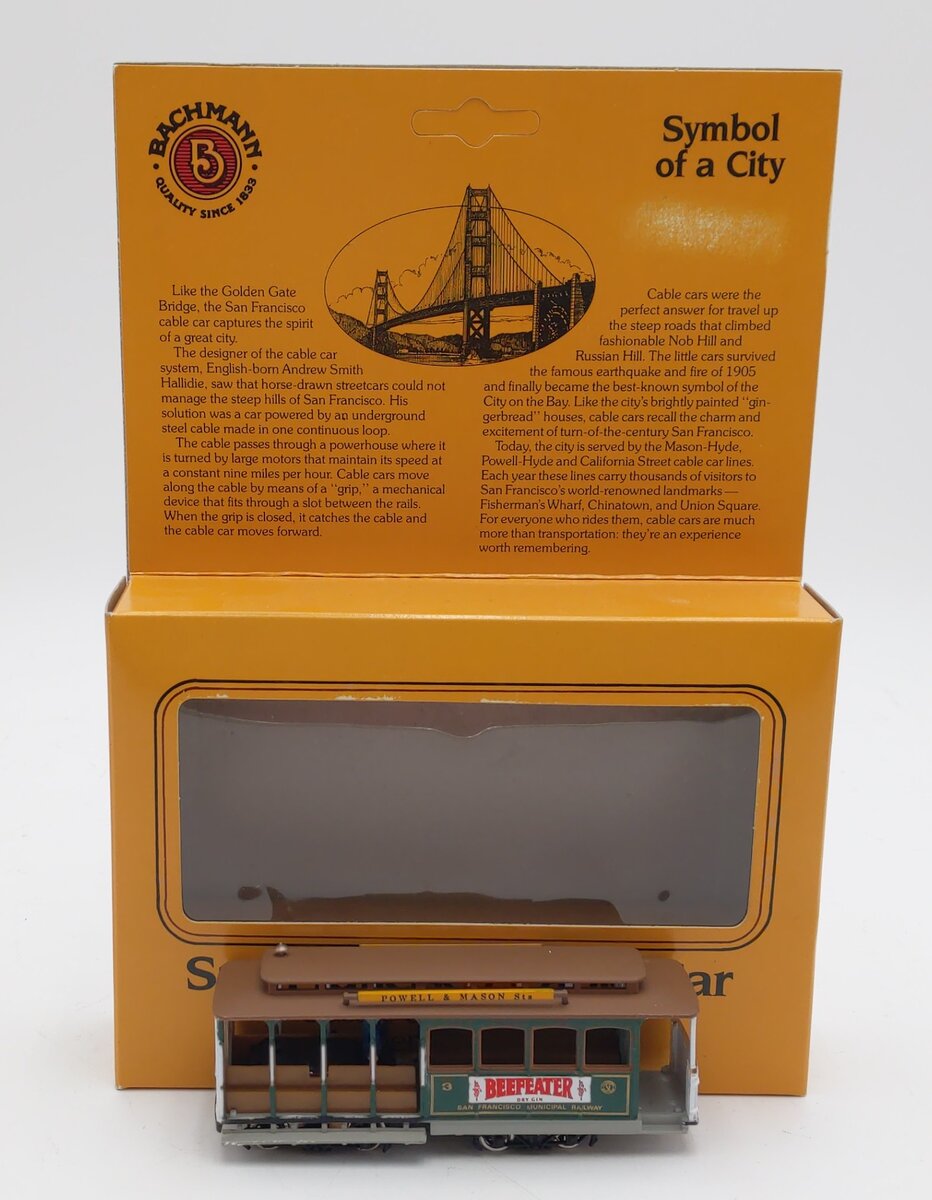 Bachmann 60542 HO San Francisco Powell & Mason Cable Car #3