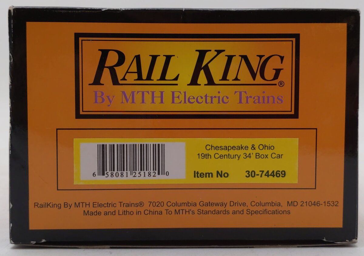 MTH 30-74469 O Chesapeake & Ohio 34’ Boxcar - 19th Century