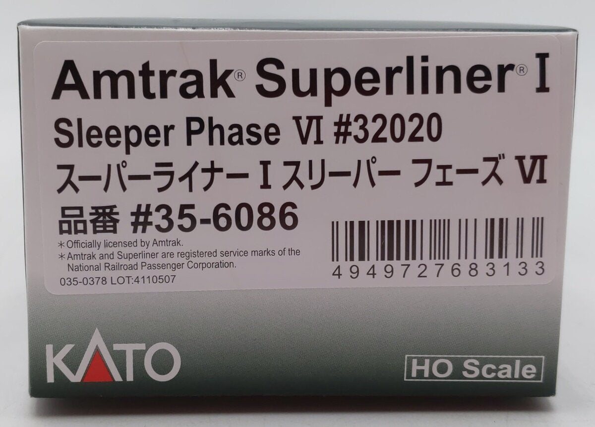 Kato 35-6086 HO Amtrak Superliner Phase VI Sleeper Car #32020