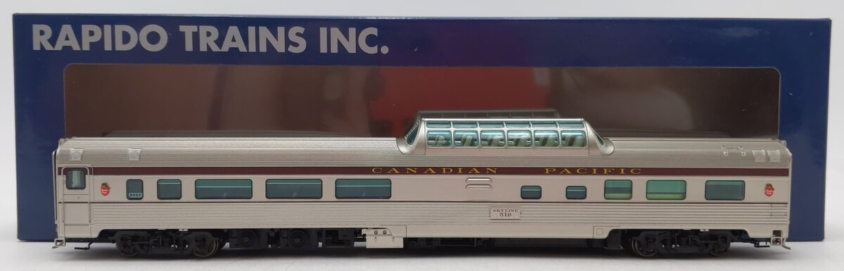Rapido Trains 116042 HO Canadian Pacific Maroon Budd Mid-Train Dome Car #510 LN/Box